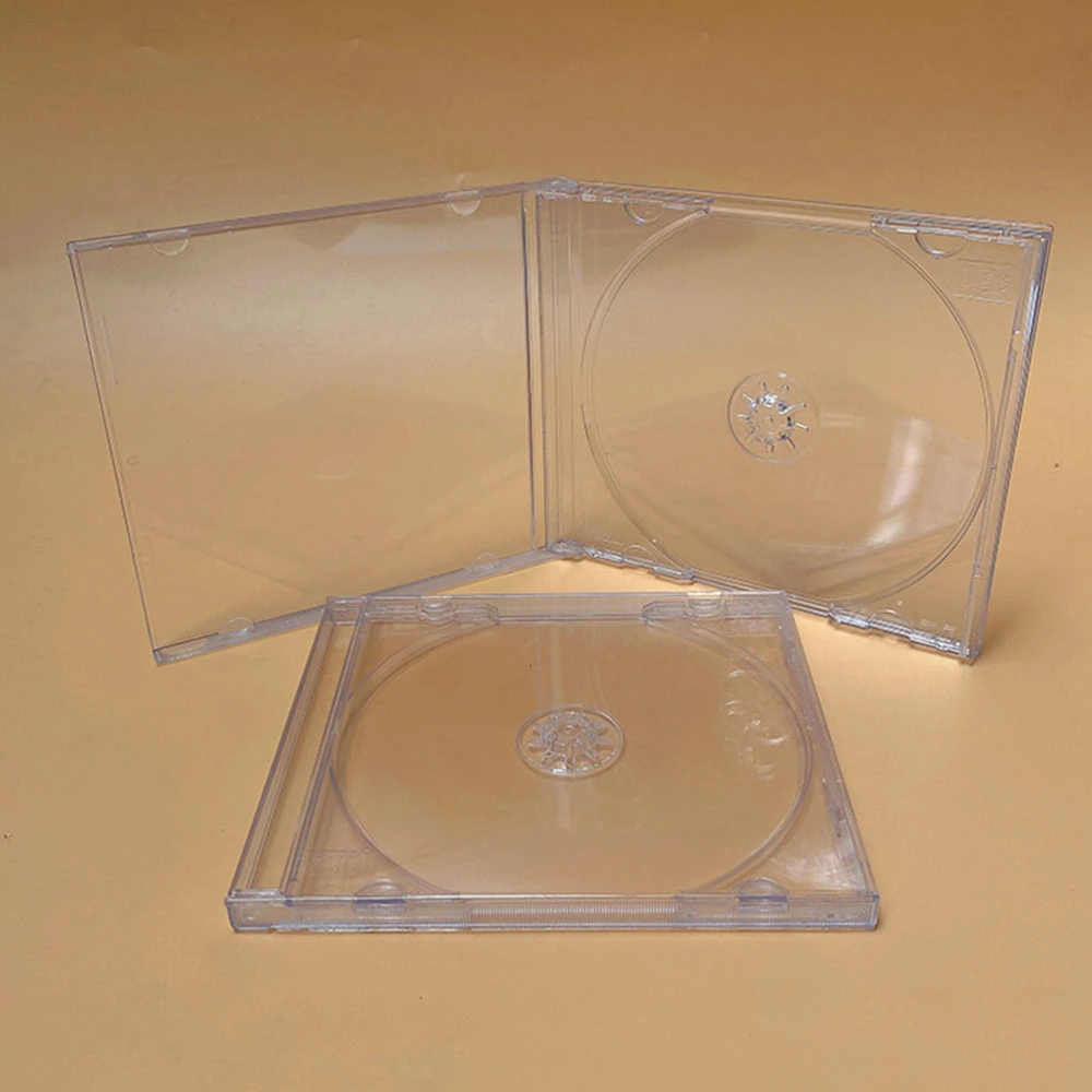 10Pcs Single CD Boxes Transparent DVD Cases Plastic DVD Holders CD Storage Accessory