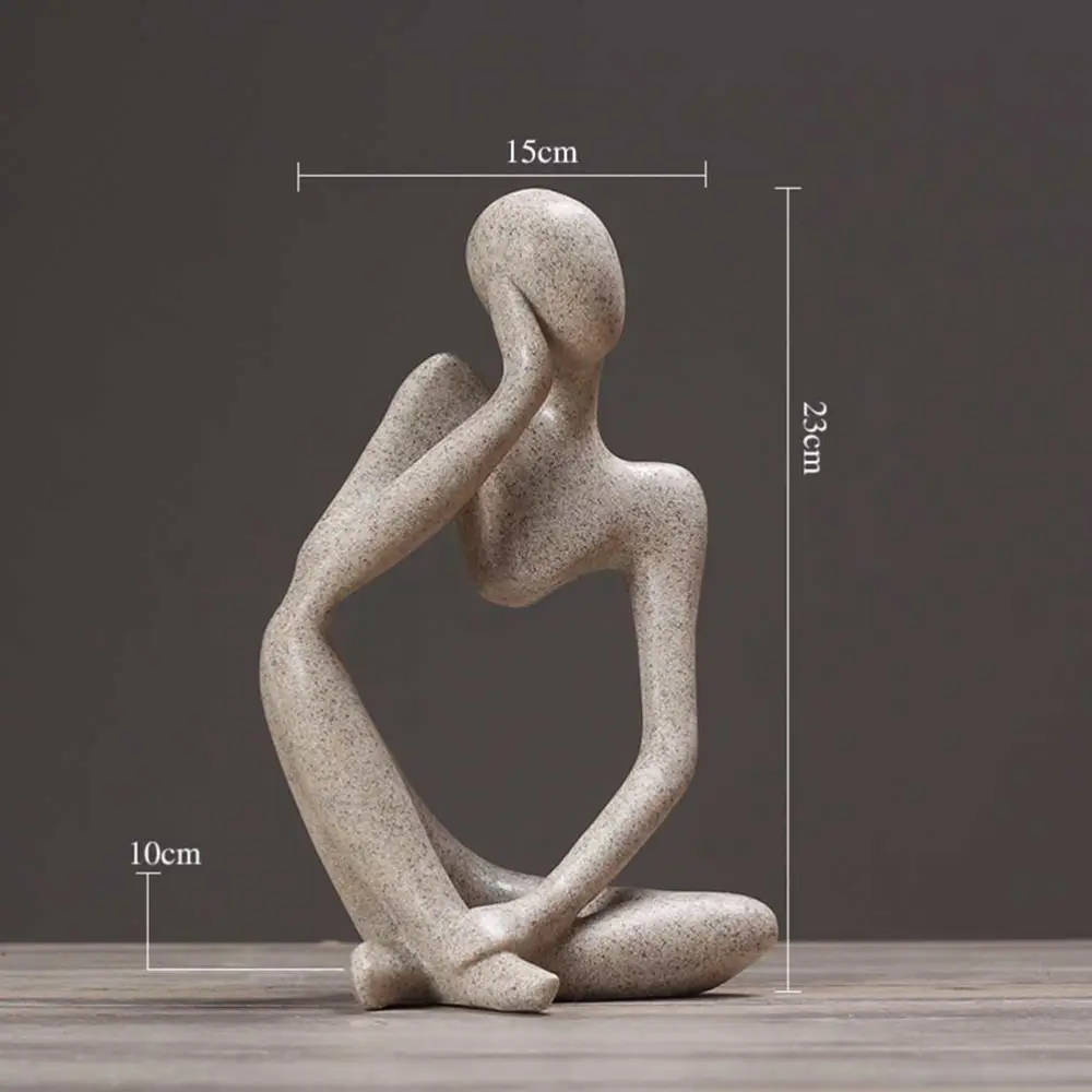 Abstract Figure Desktop Decoration Delicate Crafts Home Ornament Table Adornment A38-51409 Grey