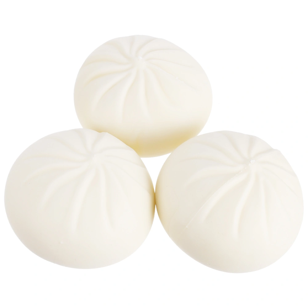 3Pcs Simulation Steamed Bun Squeeze Toy Stress Relief Plaything Tricky Toy