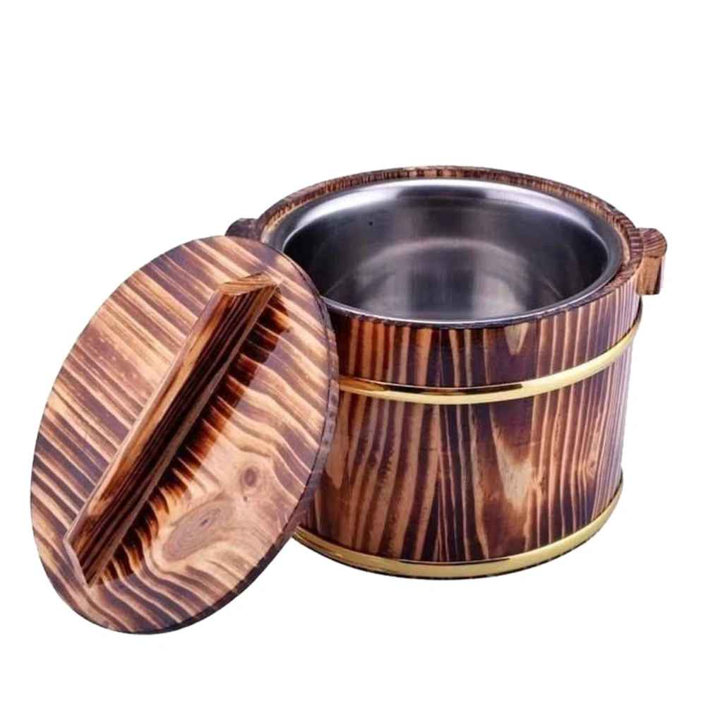 1 Pc Creative Vegetable Bucket Wooden Barrel Fashionable Sushi Bowl with Lid