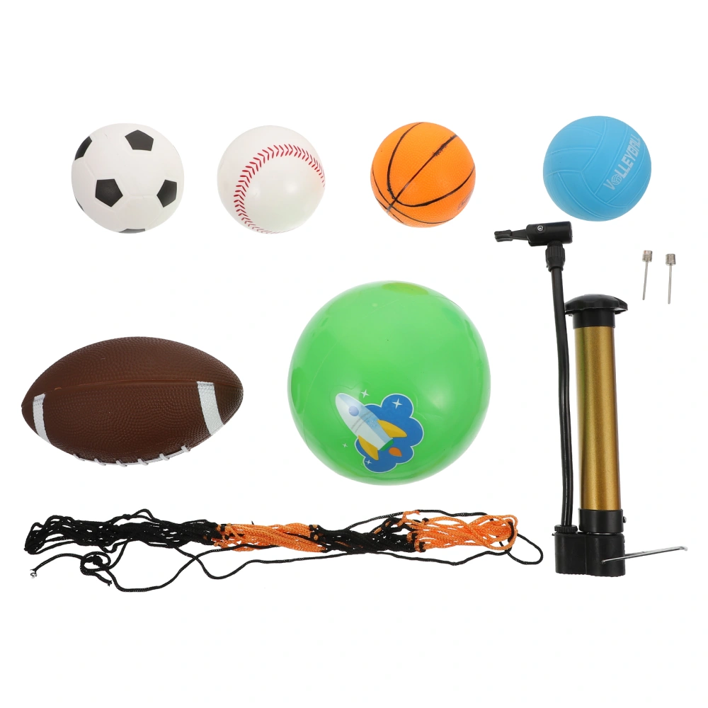 5pcs Ball Toys Football Basketball Soccer Ball Volleyball Baseball with Pump