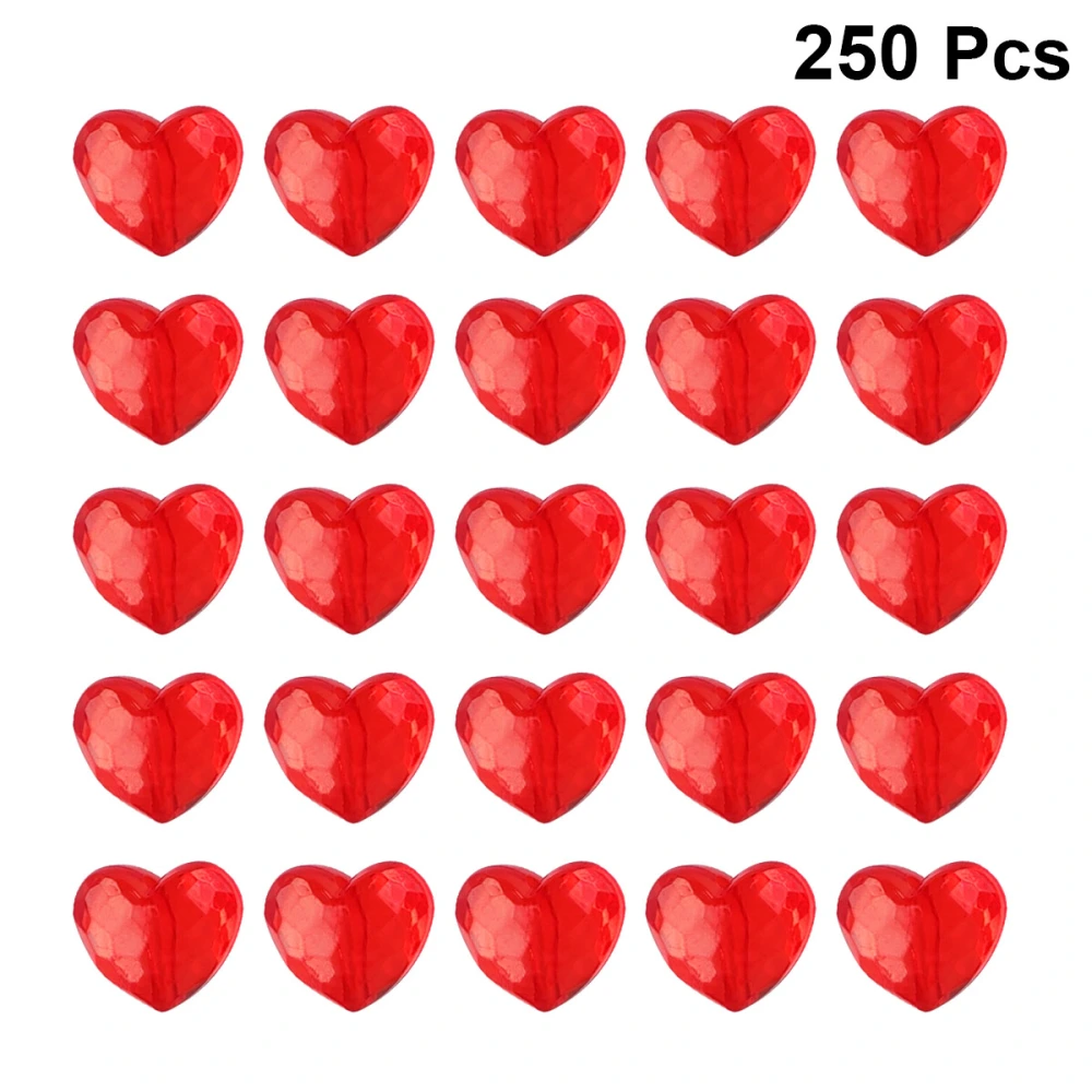 1 Pack of 500g Small Acrylic Beads Simulation Crystal Peach Heart Spacer Beads Jewelry Making Charms Accessories for Girls Necklace Bracelet Curtain (Red, About 250 Pcs)