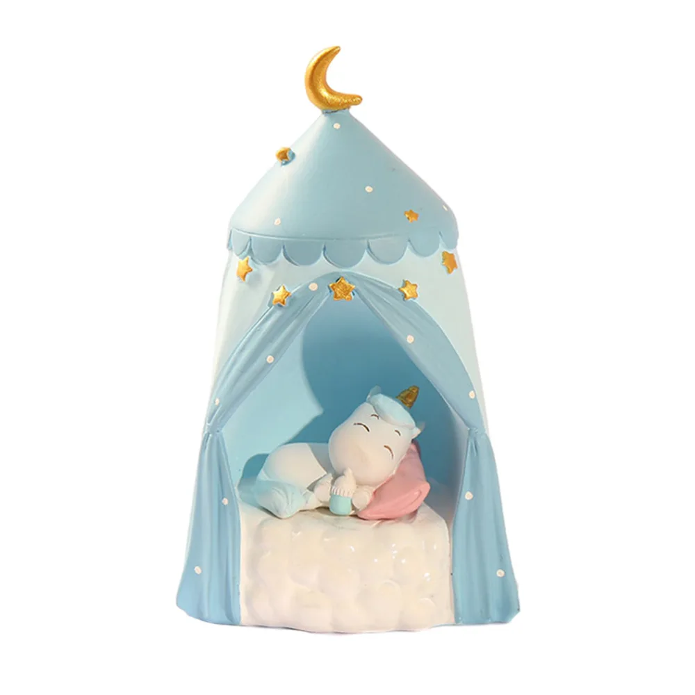 Lovely Unicorn Table Lamp Resin Crafted Luminous Unicorn Adornment Night Lamp