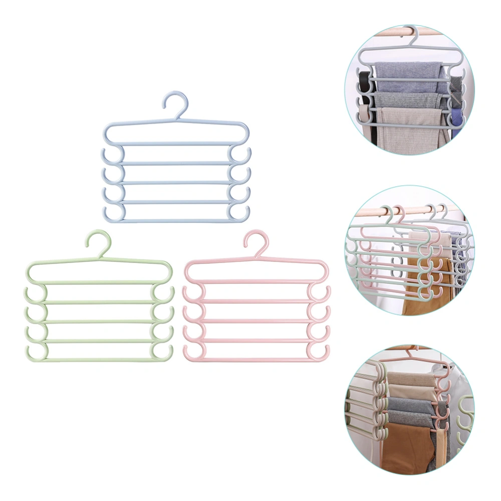 3pcs Multi-function Hangers Multi-layer Pants Hangers Space Saving Hangers