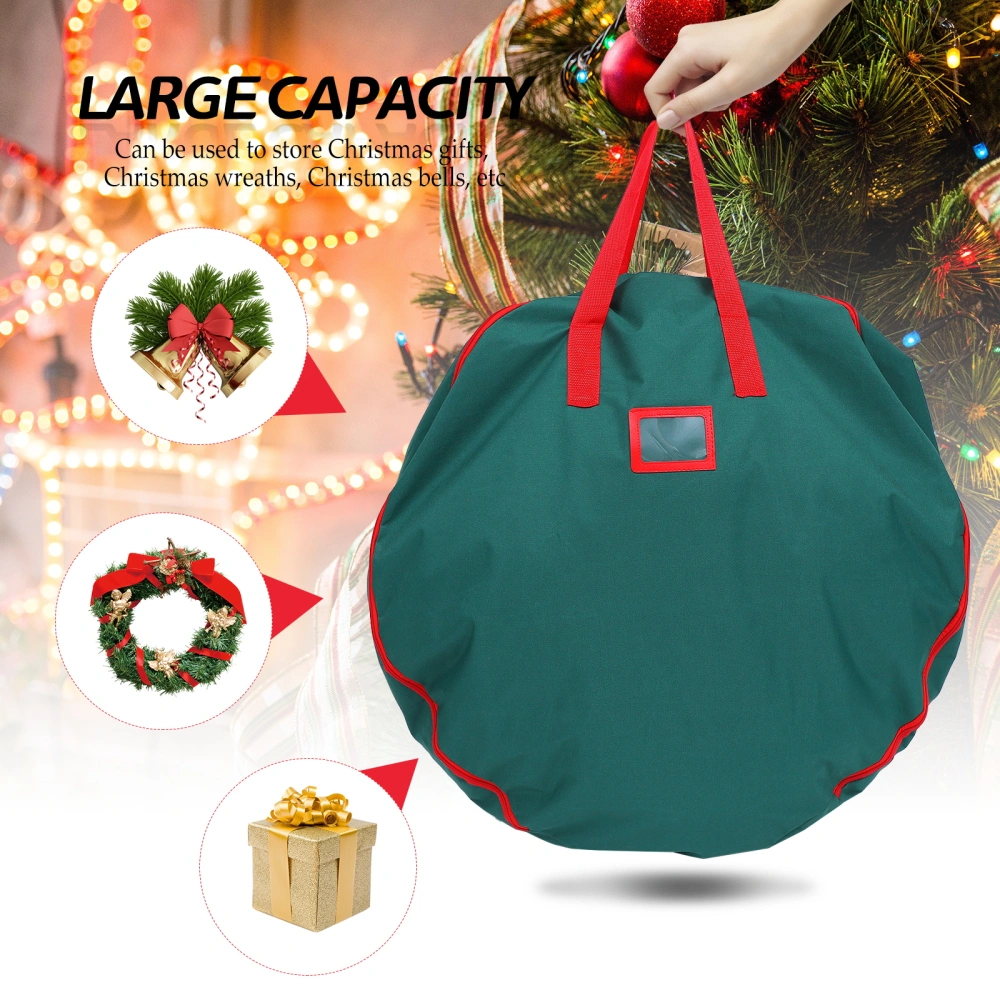 1pc Xmas Storage Bag Festival Wreath Storage Bag Round Oxford Cloth Gift Bag