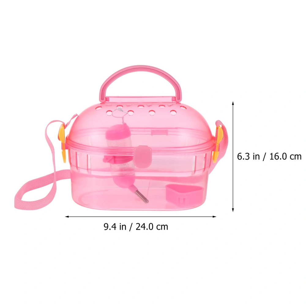 1 Set Hamster Outdoor Carrier Case Creative Chinchilla Box with Feeder Bathtub