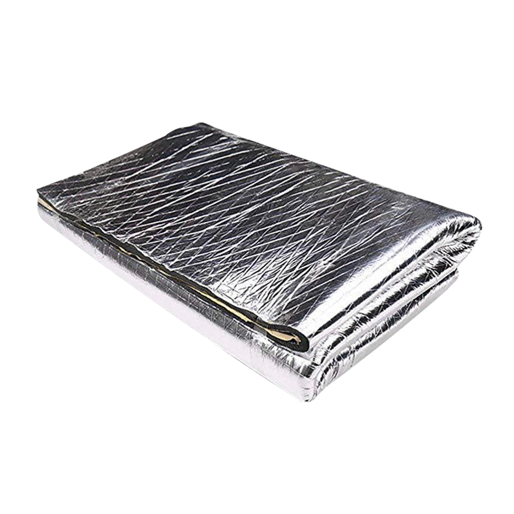 10mm Thickness Car Soundproof Cotton Aluminum Foil Sound Absorbing Heat Insulation Pad for Engine Hood Car Door Trunk - 40x40inch