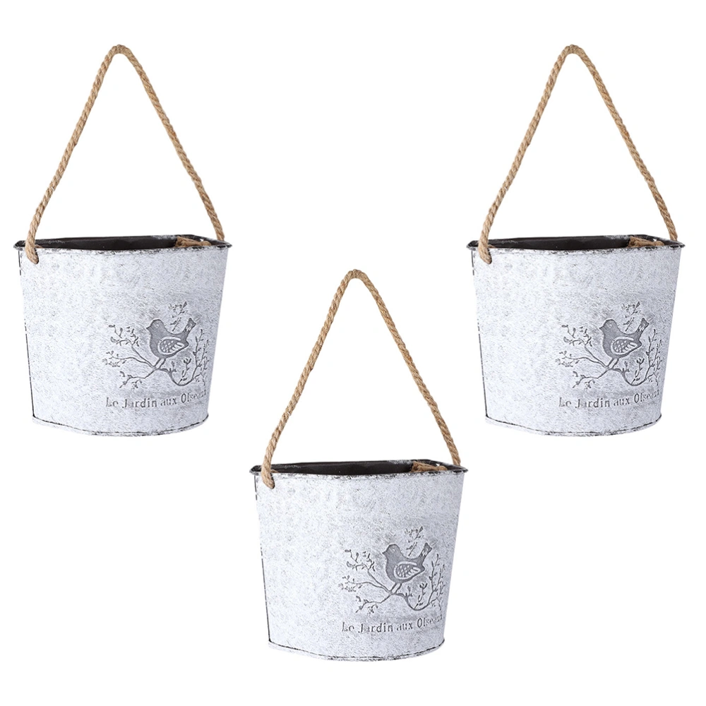 3pcs Creative Hanging Flower Pots Indoor Succulent Planters Wall Hanging Pots