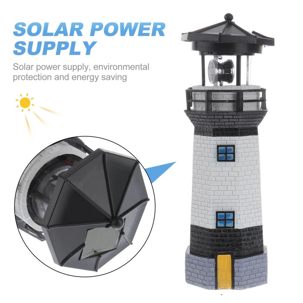 Solar Powered Lighthouse Lamp Decorative Light for Outdoor Patio Yard Garden Lawn Decoration (Random Color)