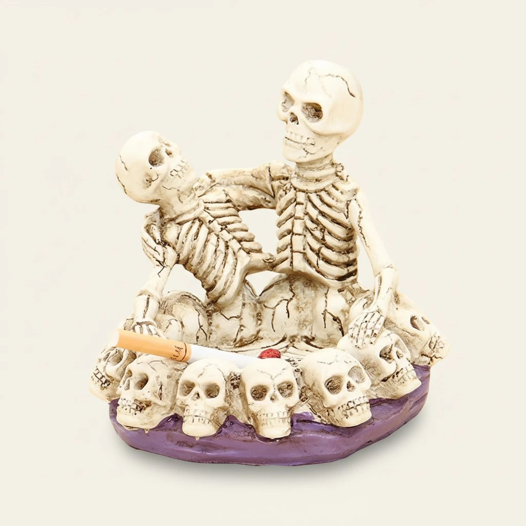 Skeleton Design Ashtray Resin Decoration Resin Craft for Decoration Use (Look at Each Other Style)