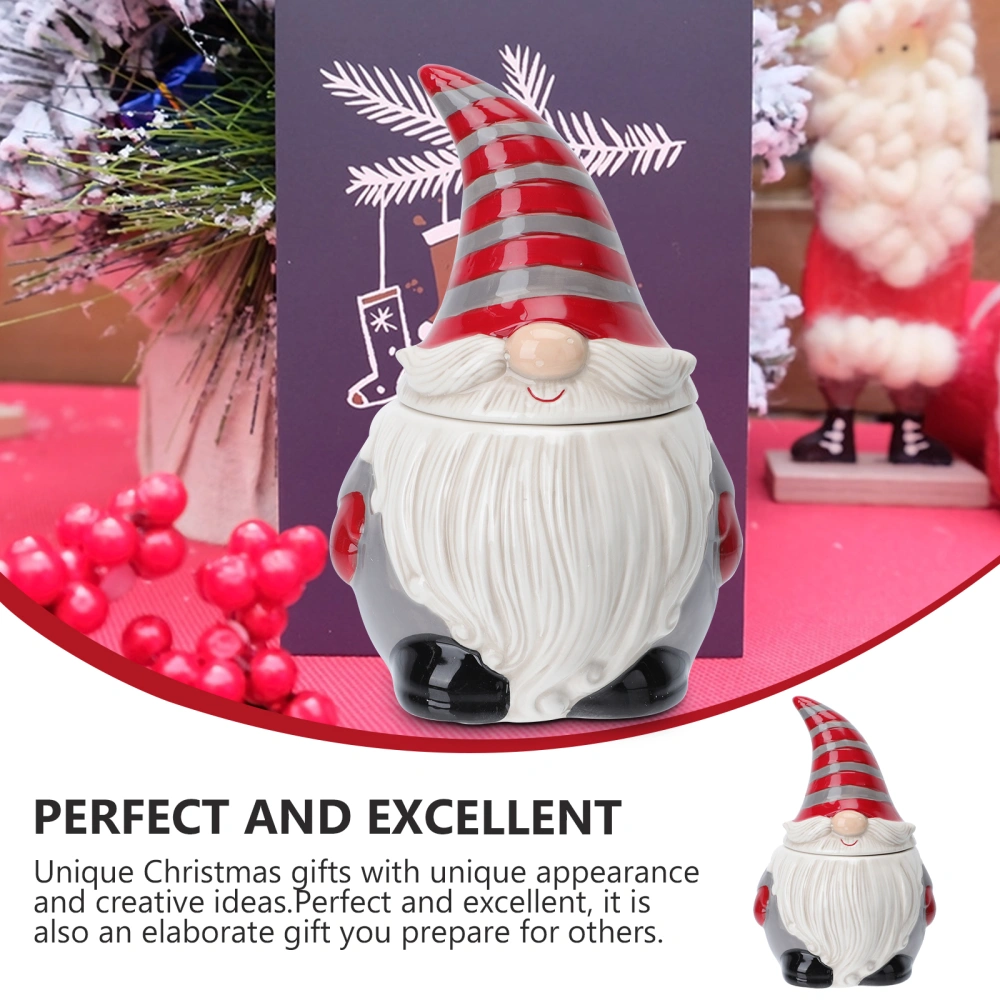 1Pc Ceramic Santa Shape Storage Can Tea Can with Airtight Lid Baking Supply