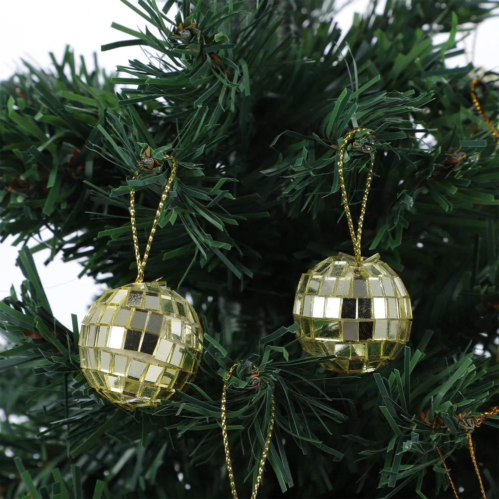 24 Pcs Disco Mirror Ball Hanging Pendants Christmas Tree Ornaments Xmas Decor