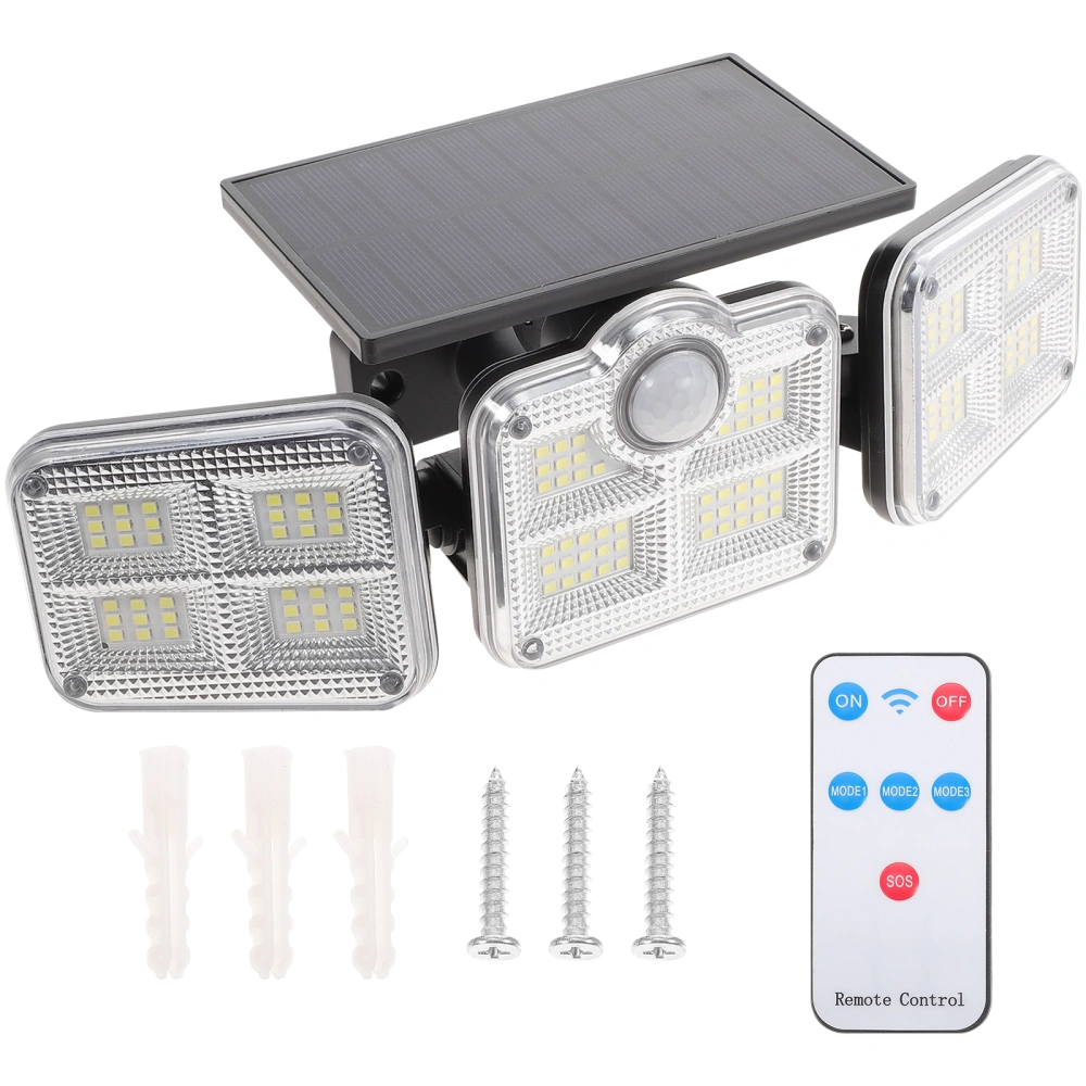 Solar Lights Outdoor LED Solar Motion Sensor Lights 3 Heads Solar Light with 3 Lighting Modes