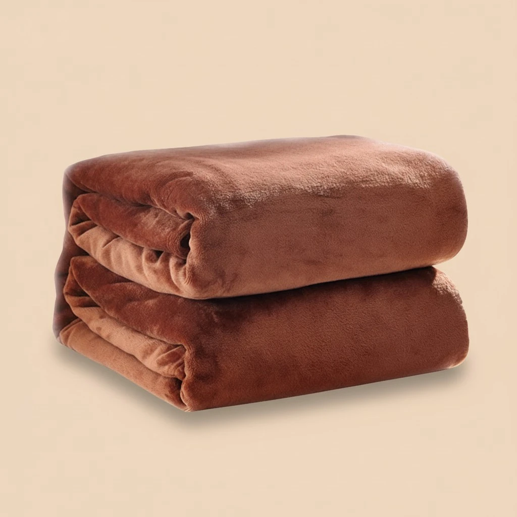 Pure Color Flannel Fleece Blanket Couch Solid Color Bed Blanket Sheet 120x200cm (Coffee)