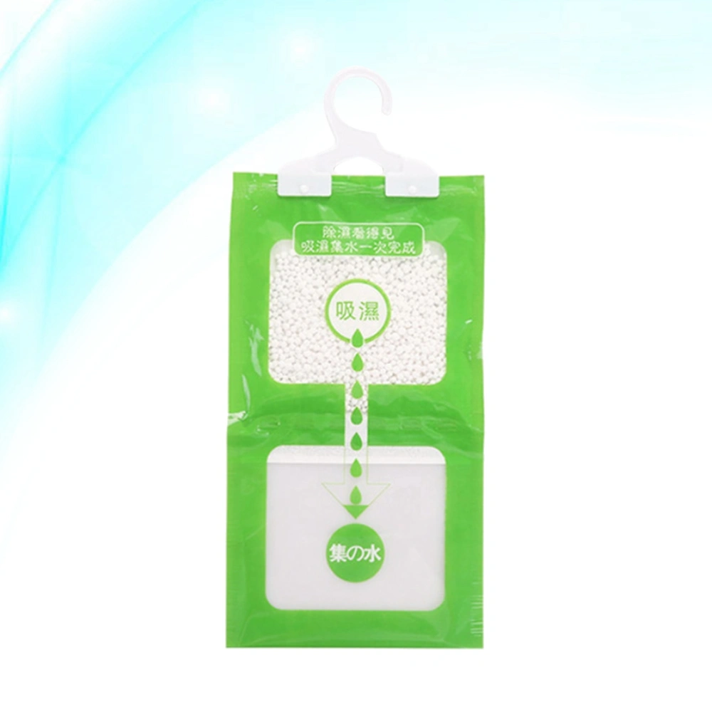 6pcs Hanging Wardrobe Hanging Moisture Bag Closet Cabinet Wardrobe Dehumidifier Bags Drying Agent Hygroscopic Anti-Mold Desiccant Bags(Green)