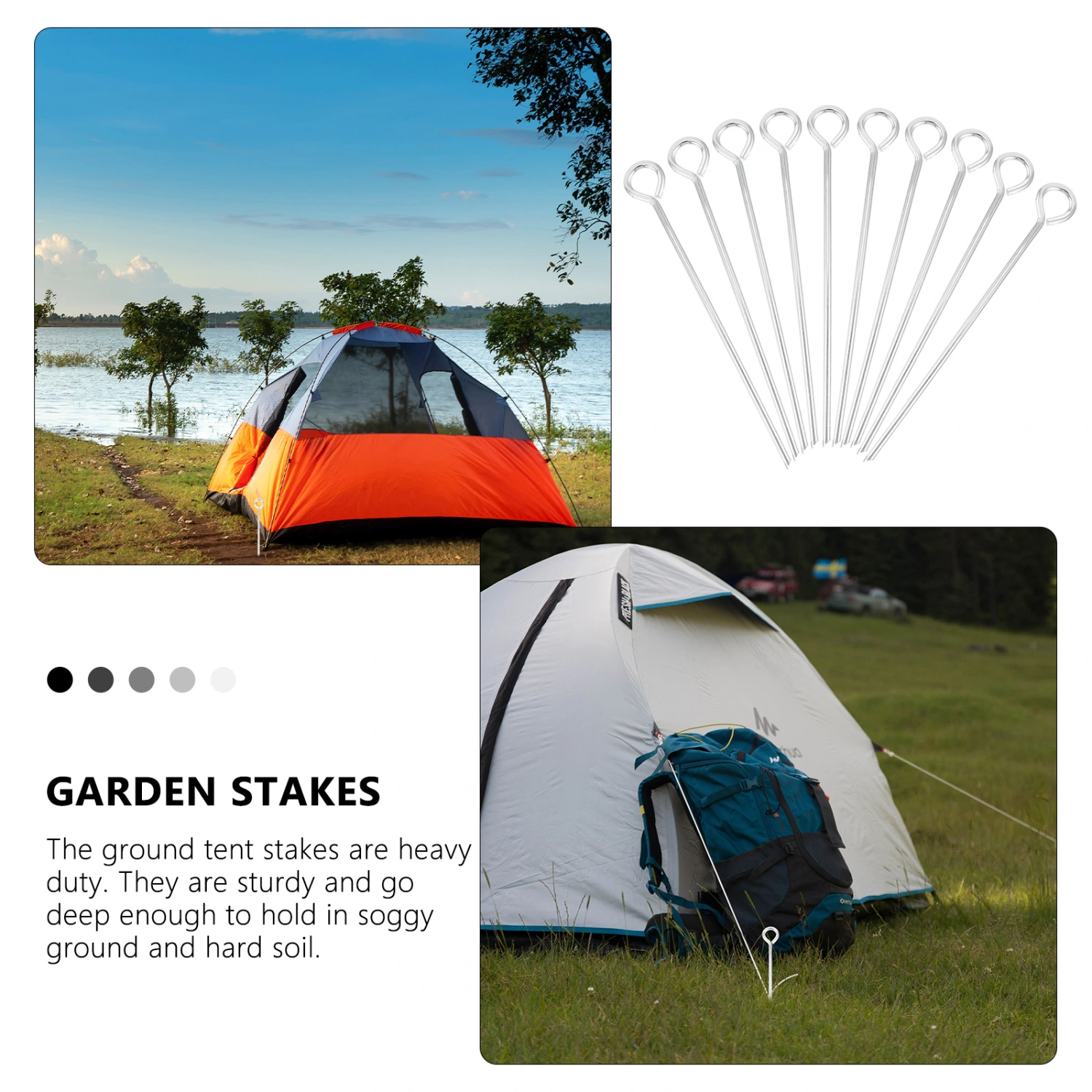 10pcs Camping Tent Accessories Thickened Tent Pegs Steel Camping Tent Nails