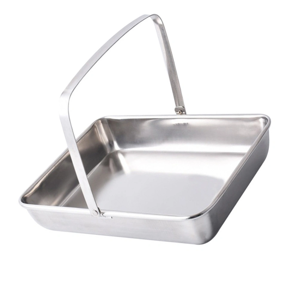 1Pc Stainless Towel Tray Household Storage Plate Napkin Tray for Hotel (Silver)