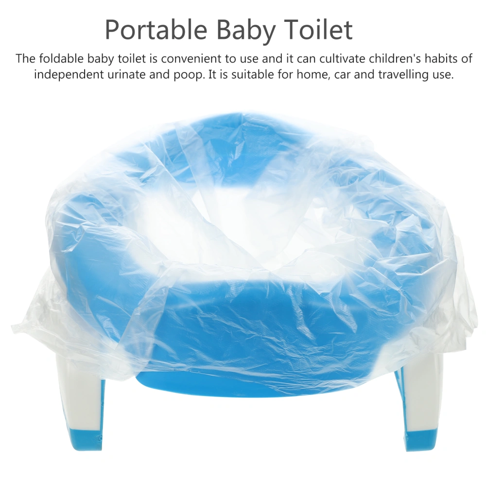 1pc Baby Portable Folding Toilet Children Travel Training Toilet (Blue, White)