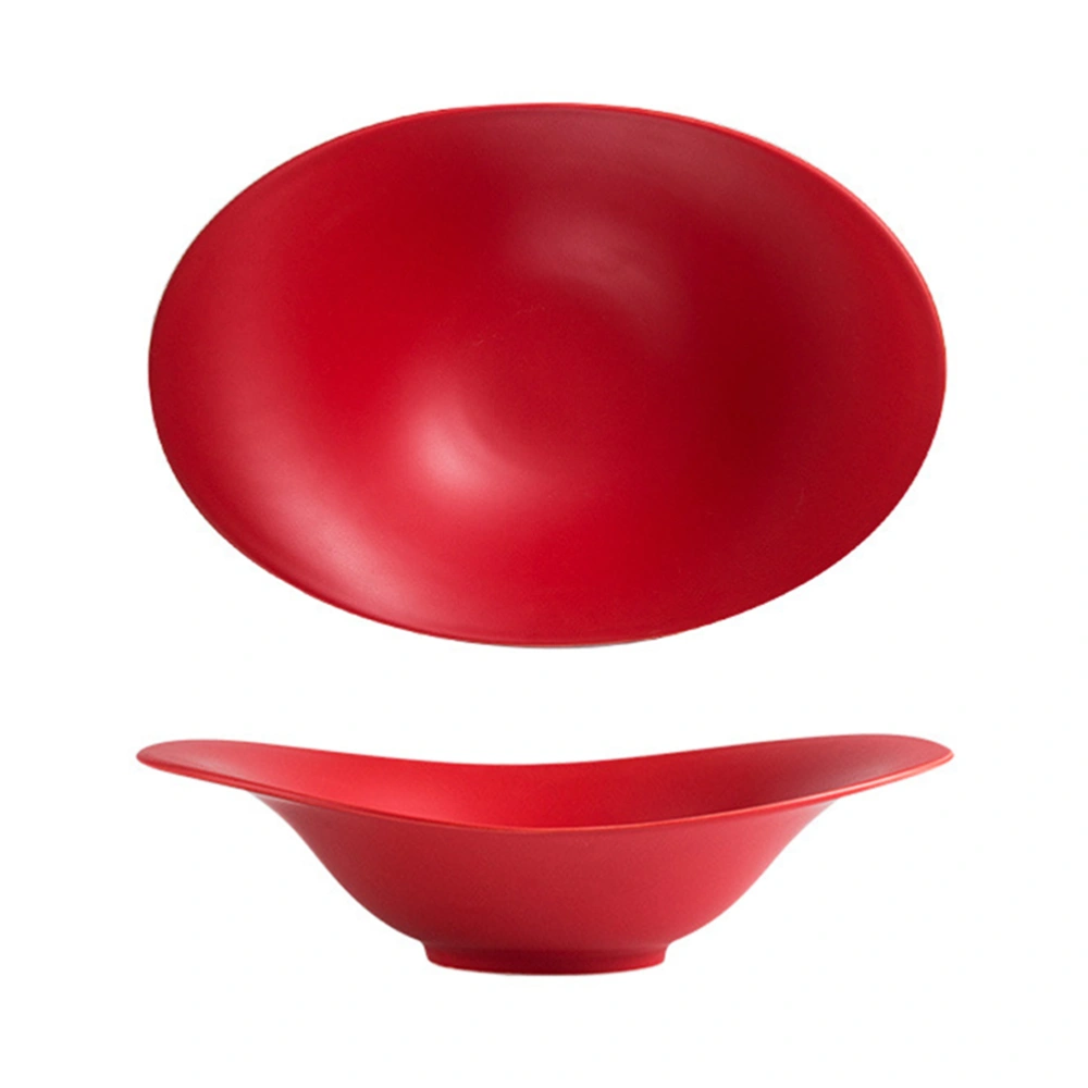 Simple Style Ceramics Bowl Fruit Salad Bowl Dessert Bowl Food Serving Bowl for Home Restaurant Kitchen (Red)