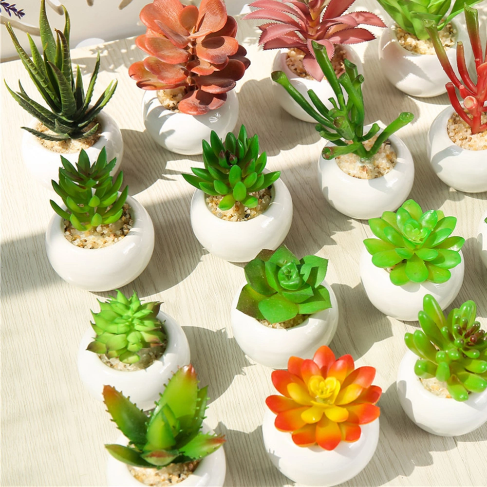 4pcs Simulation Succulent Pots Fake Succulent Bonsai Plastic Plant Ornaments Household Decorations for Home Office