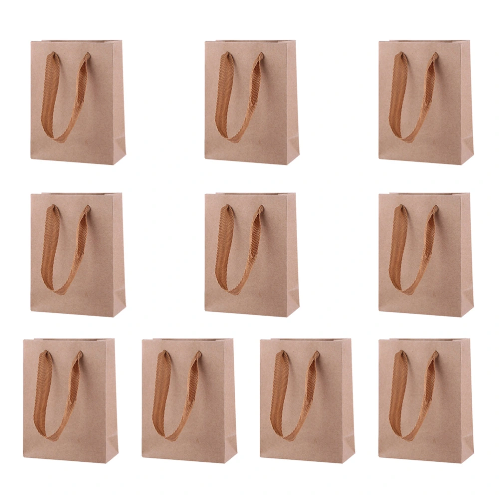 30pcs Kraft Paper Tote Bags Gift Favors Candies Treat Bags Shopping Storage Bag (Khaki)