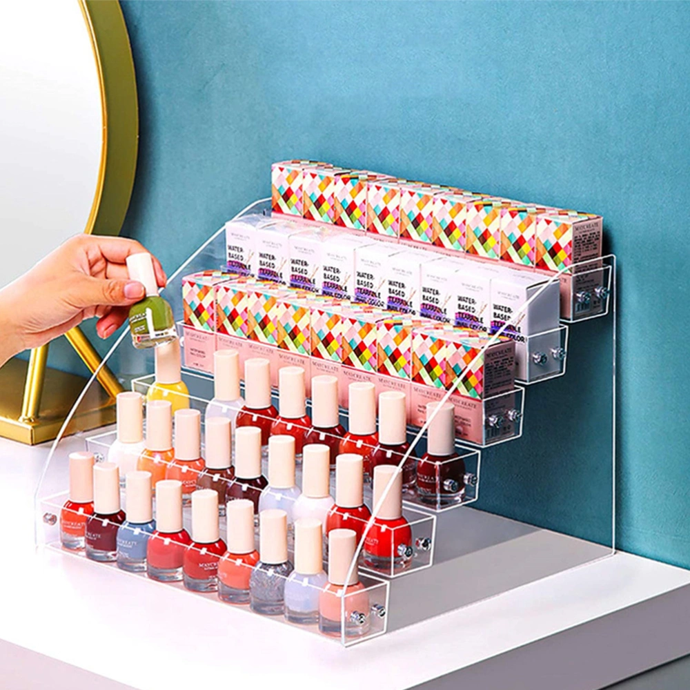 Multi Layer Nail Polish Organizer Clear Lipstick Essential Oils Holder Rack