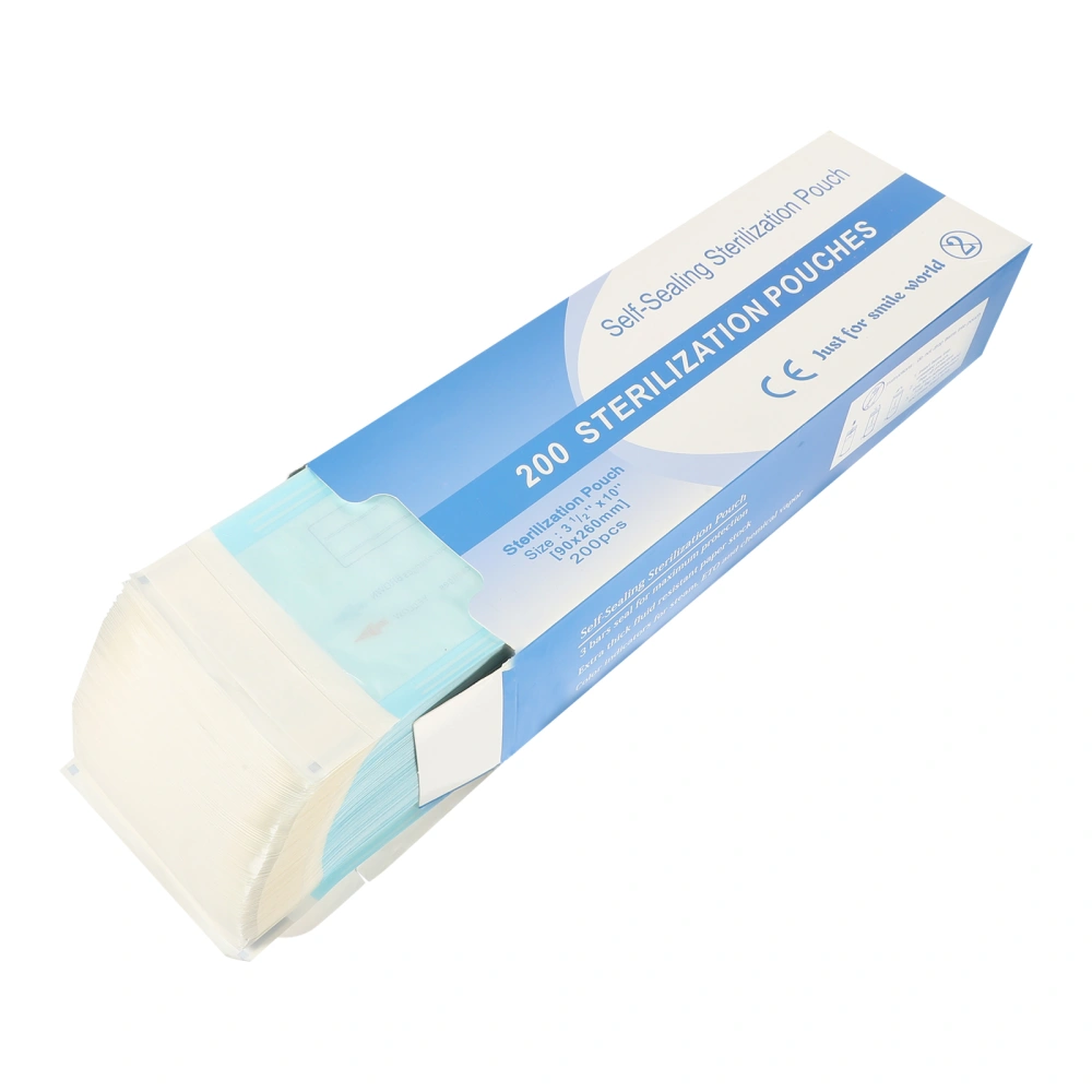 100 Pcs Dentistry Sterilizer Pouches Self-adhesive Disposable Sterilizer Bags