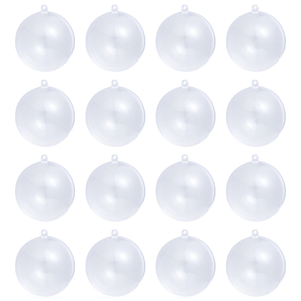 20pcs Christmas Balls Transparent Plastic Balls Hollow Round Balls Christmas Pendant Balls (8cm)