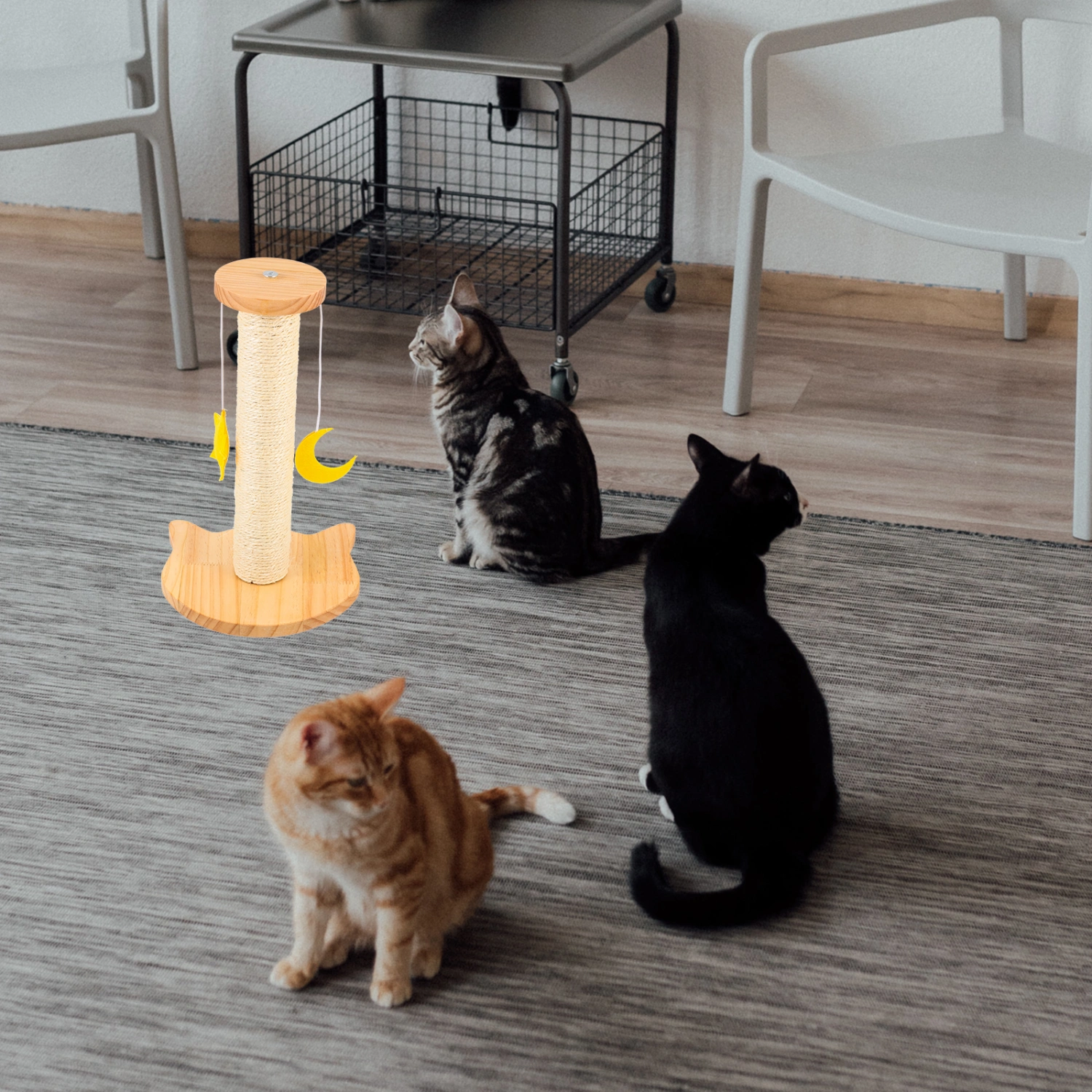 1 Set Cat Scratching Toy Indoor Cat Plaything Kitten Scratch Post Cat Climbing Post Toy