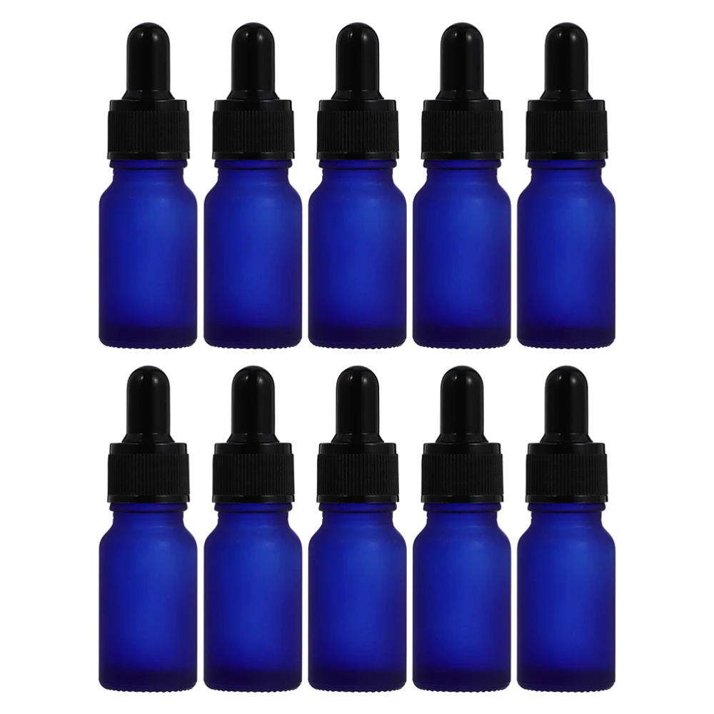 10Pcs Frosted Glass Bottle Essential Oil Dropper Bottle Travel Liquid Dispenser