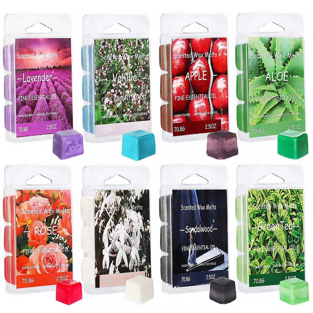 8pcs Scented Wax Melts Wax Cubes Plant Essential Oil Scented Soy Wax Melts