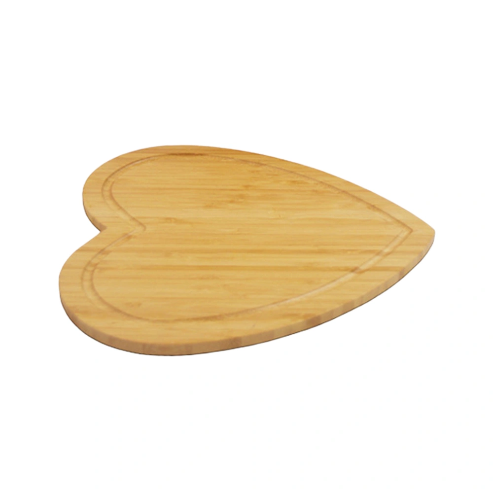 Environmental Protection Heart-Shaped Bamboo Cheese Board Double Sides Available Miniature Cutting Board(28X31.6cm)