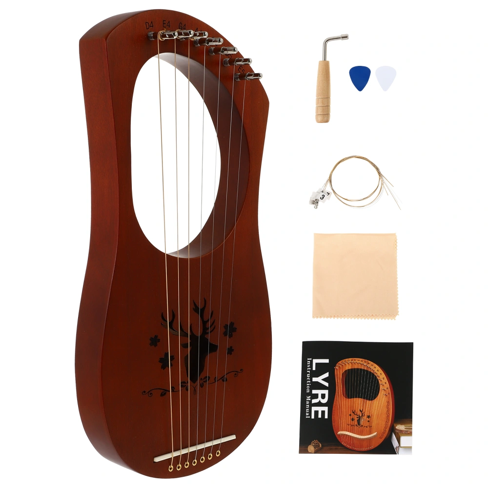 1 Set Lyre Harp Supply 7 Strings Harp Lyre Harp Ancient Style Lyre Harp