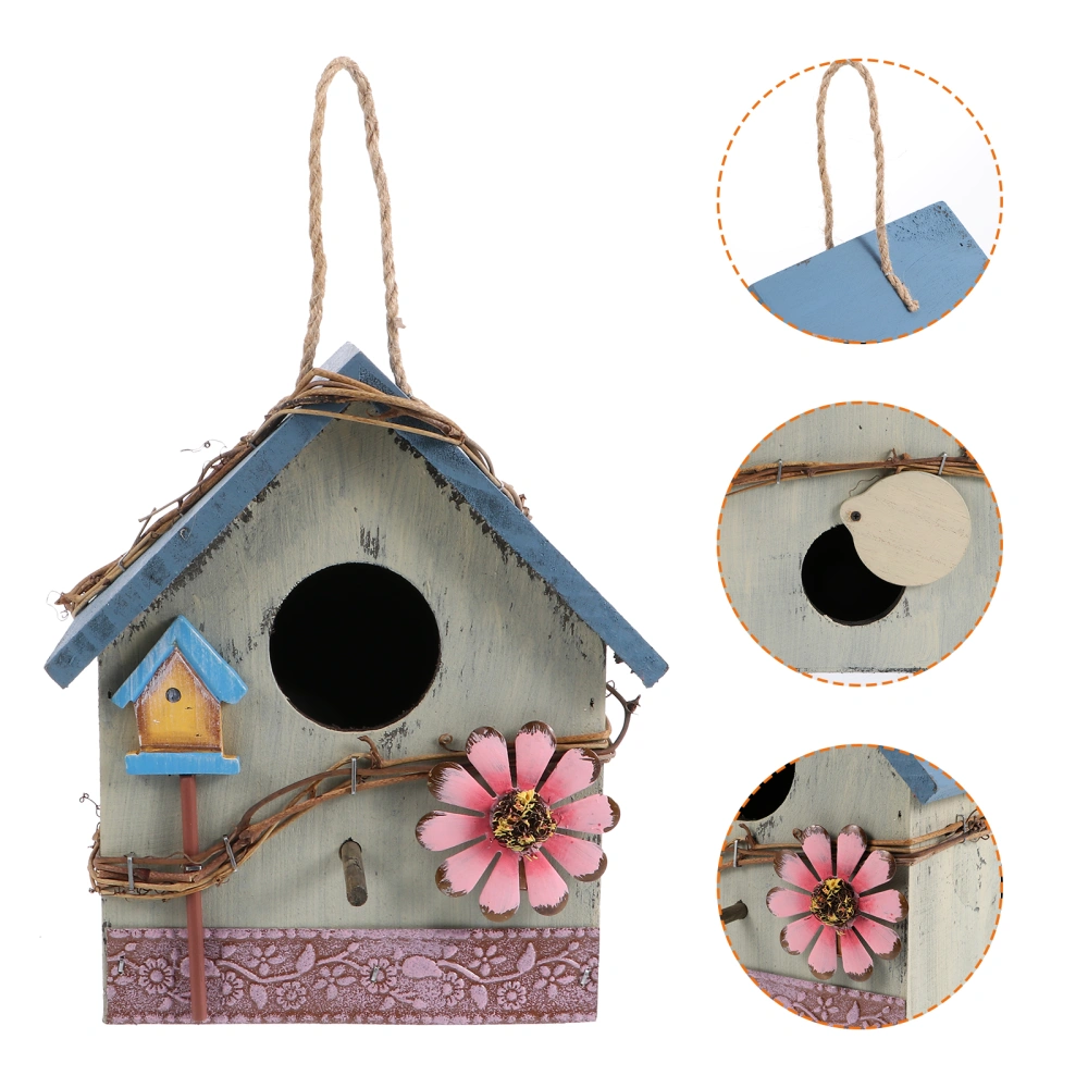 Wooden Hanging Bird House Parrots Feeder Wild Garden Yard Decoration Ornament