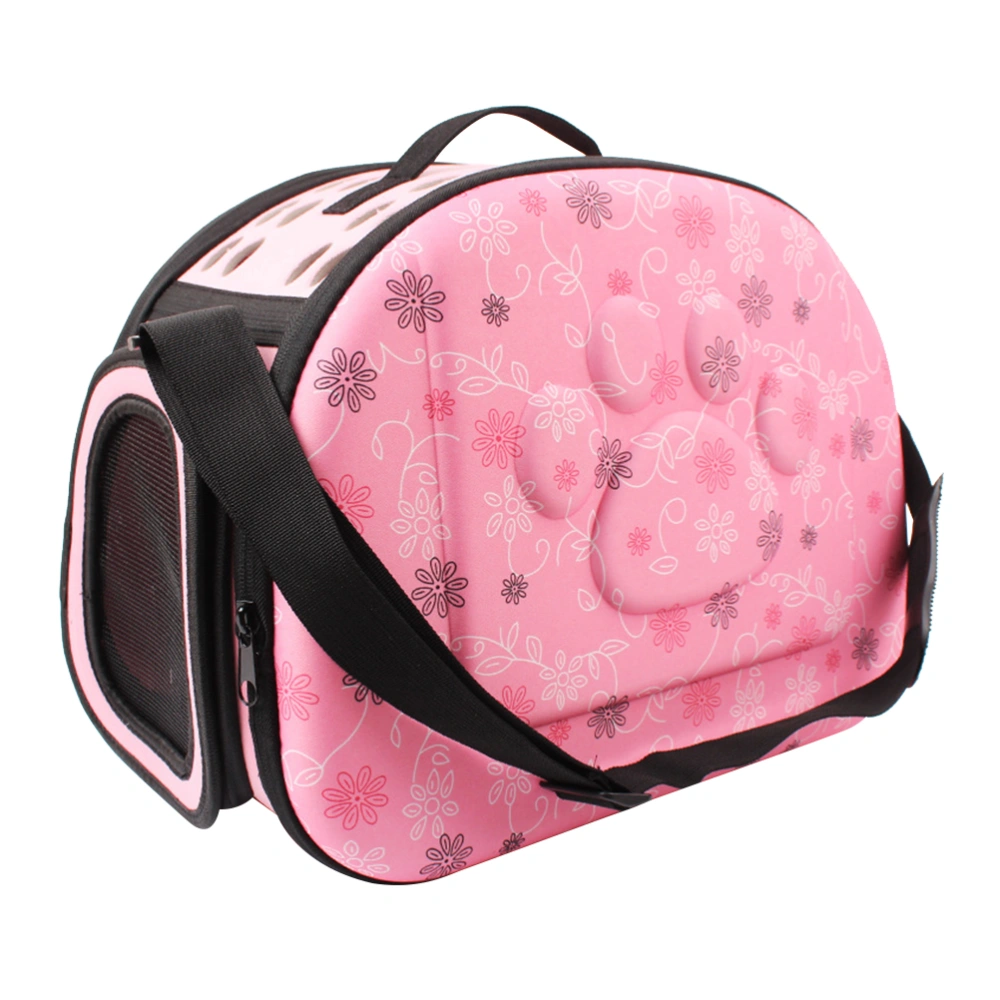 Portable Pet Storage Bag Carrier Breathable Cats And Dogs Out Package Backpack Travel Bag - Size M (Pink)