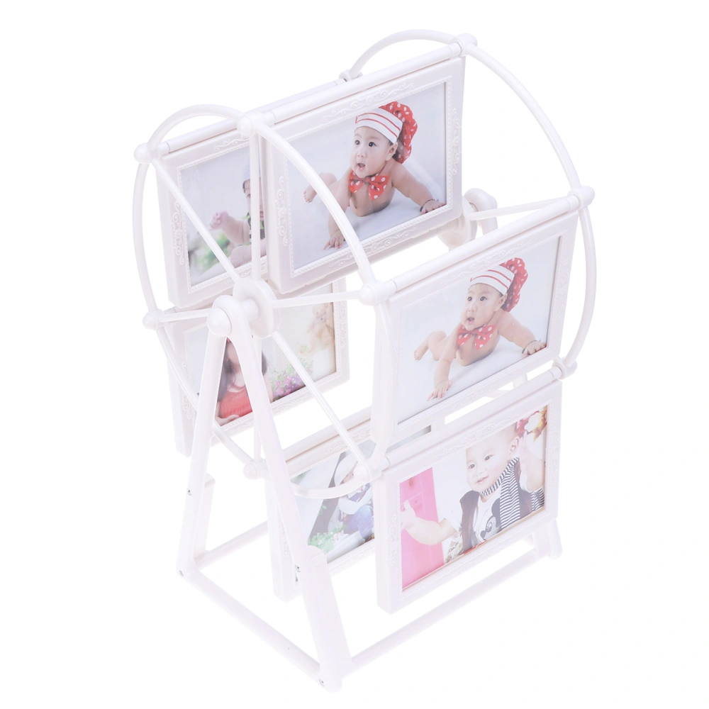 5 Inch Ferris Wheel Windmill Photo Frame Set Table Creative Plastic Children Photo Frame Combination Decor Company Gift (White)