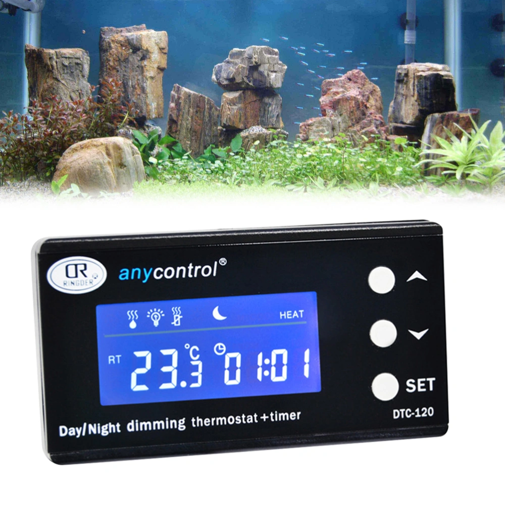 Digital Temperature Controller Aquarium Thermostat for Aquarium Fish Tank Reptile Breeding Heat Mat and Brewing (US Plug)