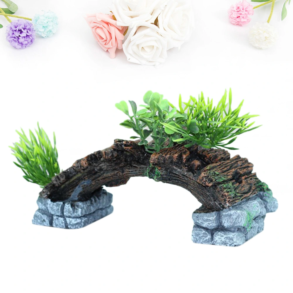 Aquarium Seagrass Arch Bridge Decor Fish Tank Resin Craft Ornament Aquarium Arch Bridge Adornment