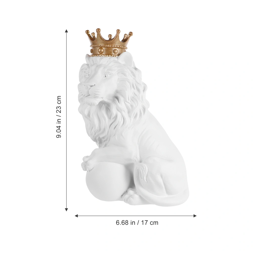 1PC Resin Crown Lion Adornment Crafts Nordic Creative Home Decoration