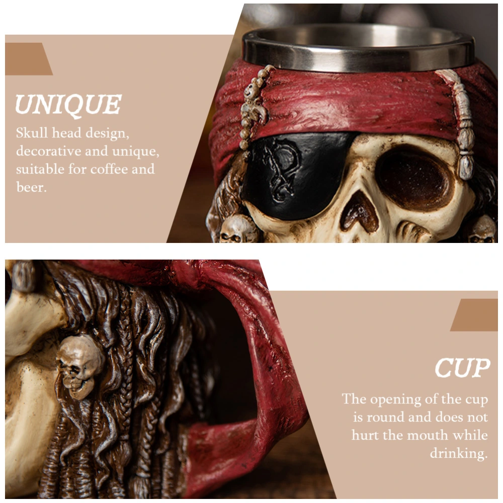 Creative Skull Head Coffee Cup Stainless Steel Water Cup Home Beer Cup