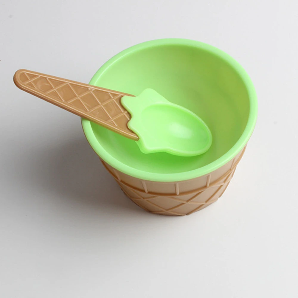 12 Pcs Ice Cream Bowl Creative Plastic Sundae Cup Anti-fall Festive Dessert Bowl Mixing Cup with Spoon