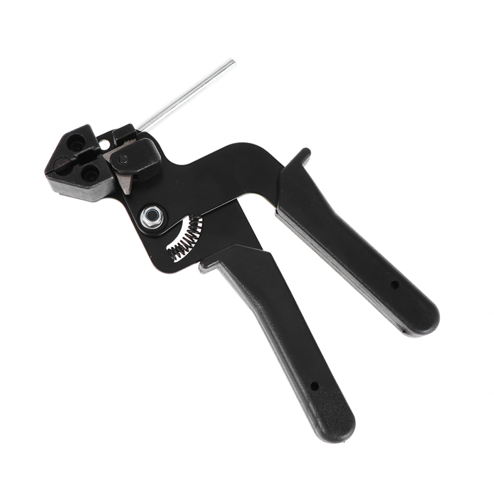 Multi-function Heavy Duty Stainless Steel Cable Tie Tool Fasten Pliers Crimper Tensioner Cutter Hand Fastening Cable Tie (Black)