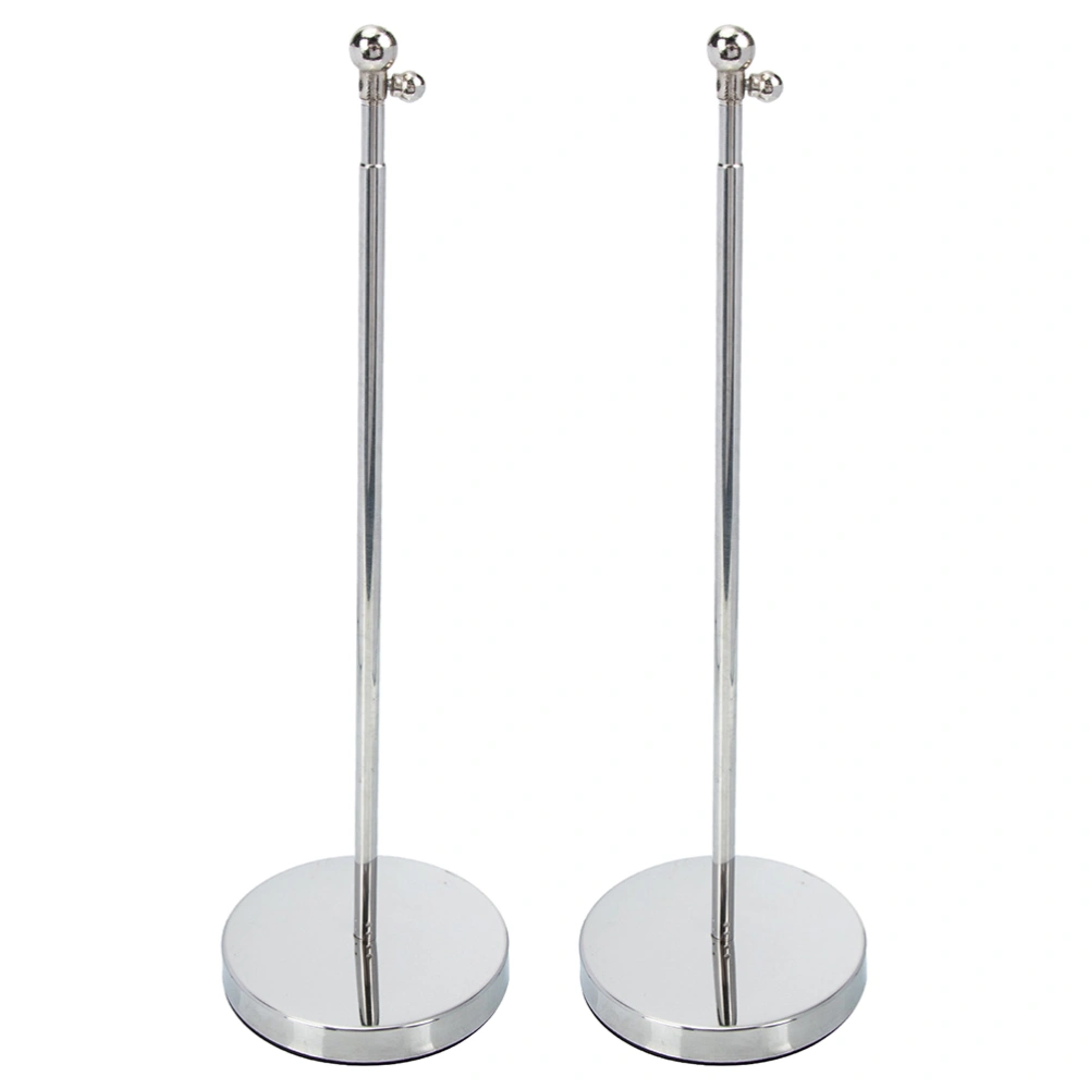 2Pcs Desk Flag Pole with Base Metal Flag Stick Telescopic Flag Pole Stable Base Flag Holder