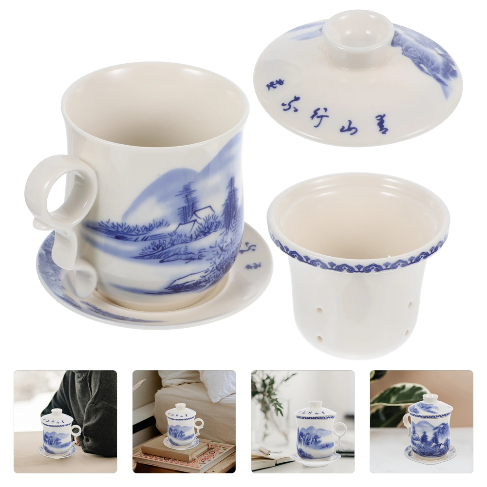 1 Set Tea Cup Ceramic Milk Mug Coffee Cup Chinese Style Tea Cup Beverage Cup