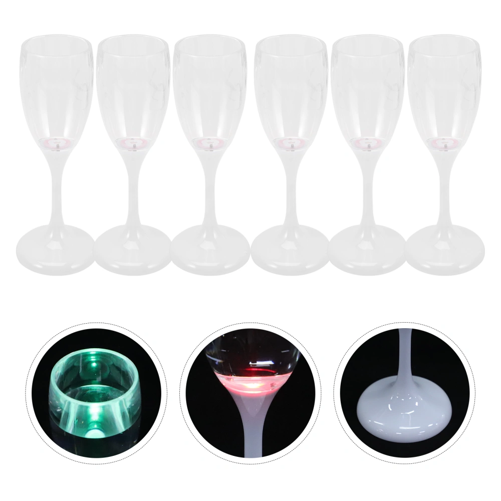 6pcs Light Up Goblet Wine Glasses Champagne Glasses for Prom Party Night Club