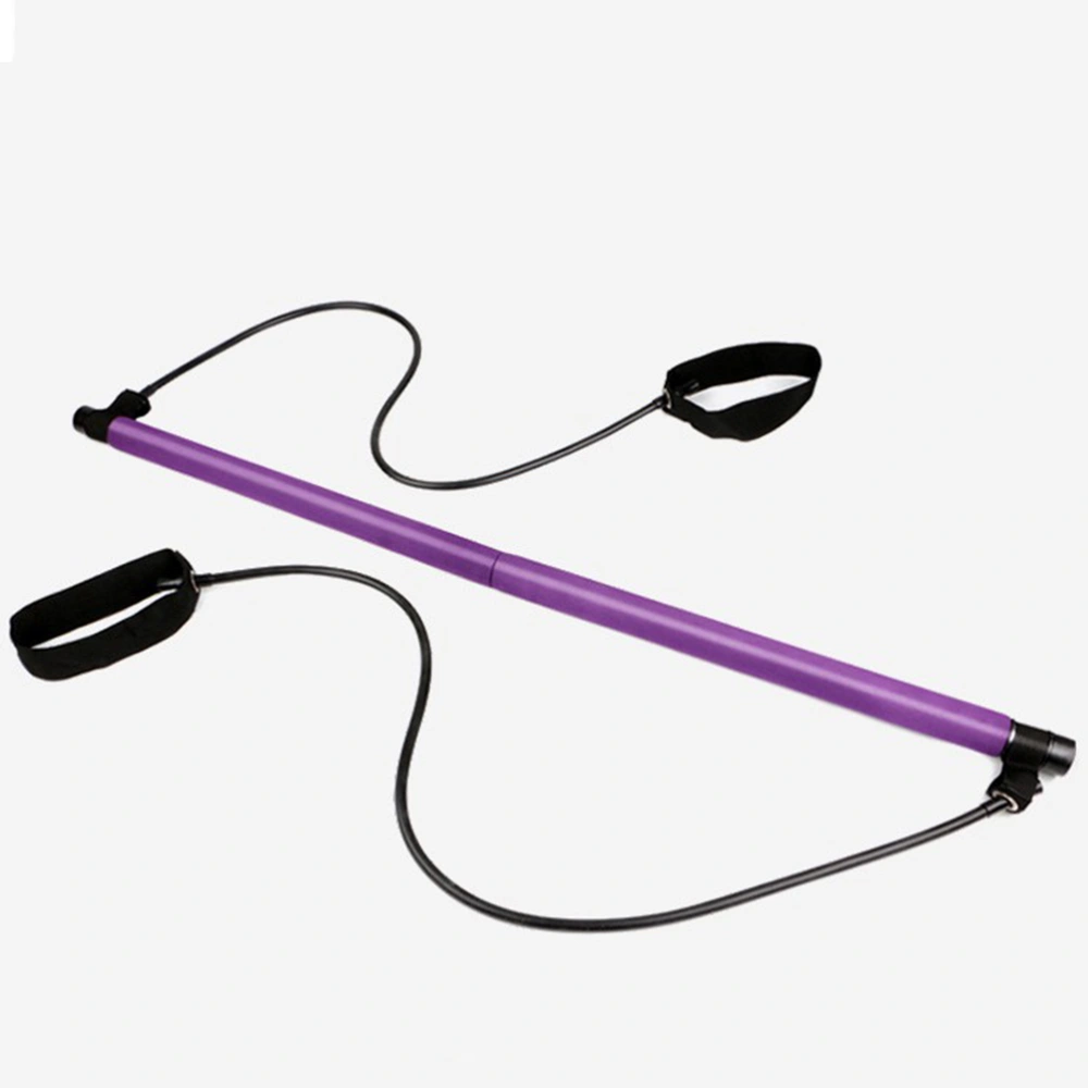 1PC Yoga Pilates Stick Resistance Bar Bodybuilding Gym Tube Loop Elastic Exercise Bar (Purple)