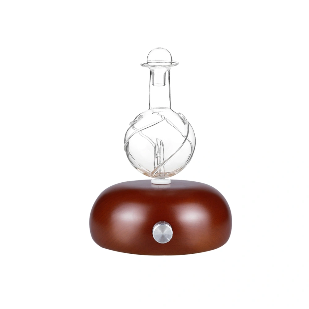 1PC Wood Grain Fragrance Diffuser Small Essential Oil Aromatherapy Machine Portable Aroma Dispenser Wooden Base Nebulizing Diffuser for Home Store Use with US Plug Deep Wood Grain Style