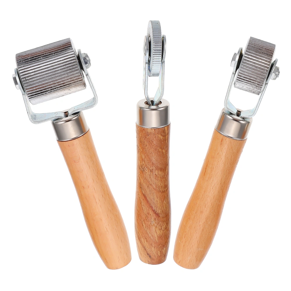 3 Pcs Practical Car Tire Repair Tools Wood Handle Roller Car Tire Pressing Wheel