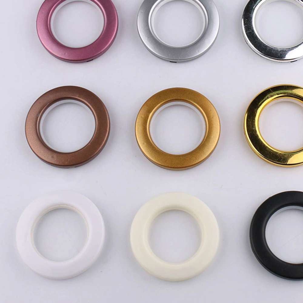 80pcs Curtain Circles Plastic Curtain Grommet Curtain Rod Accessories for Bedroom Living Room (Coffee)