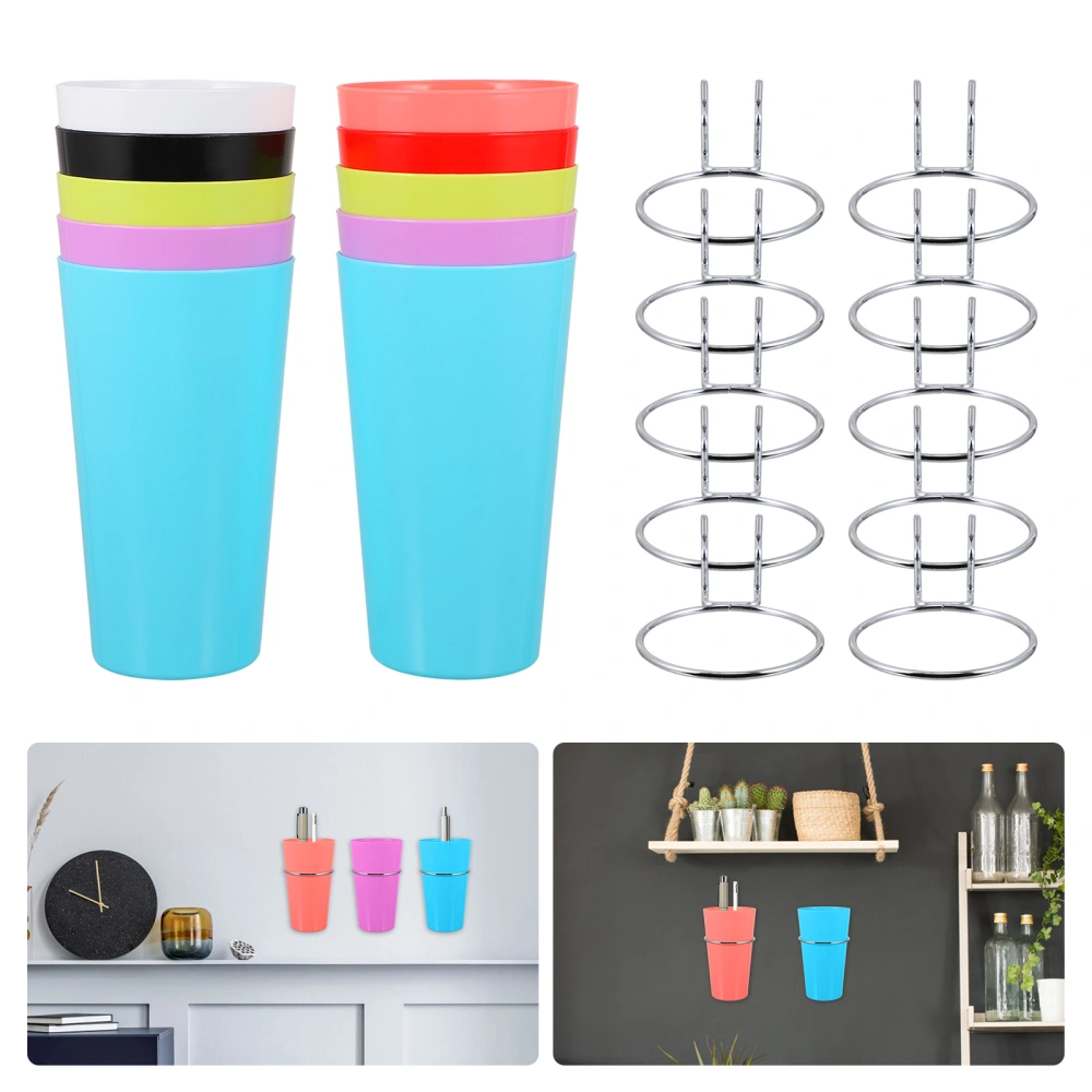  10 Sets Storage Cup Holders Pegboard Cup Racks Cup Organizers (Random Color)